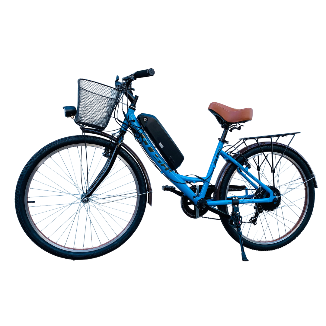 Bicicleta Elétrica 350W 10,4 Ah 7V - Feminina Azul