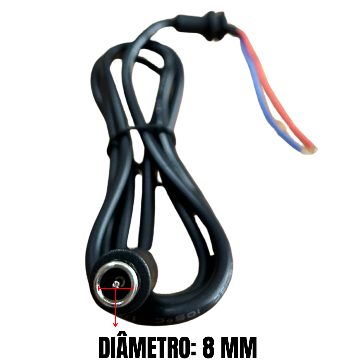 Cabo Alimentação Carregador 8mm -Patinete Foston e Similares - Wings Wheels