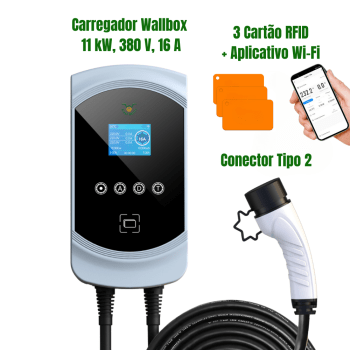 Carregador Para Carro Elétrico Wallbox 11 kW 380V 16A Tipo2