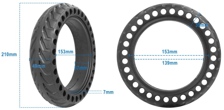 Pneu Sólido Patinete Elétrico Modelo 2