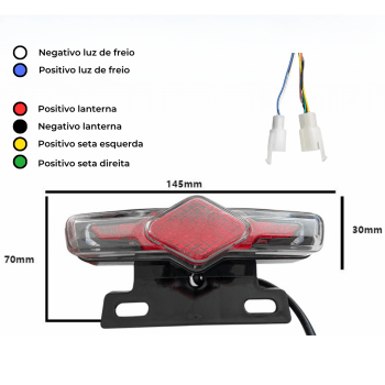 LANTERNA COM PISCAS SCOOTER ELETRICA 36V - 60V